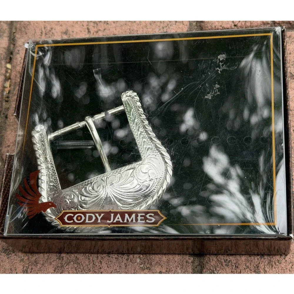 Cody James Belt Buckle Silver Tone Floral Replacement Western Mens NWT Cowboy